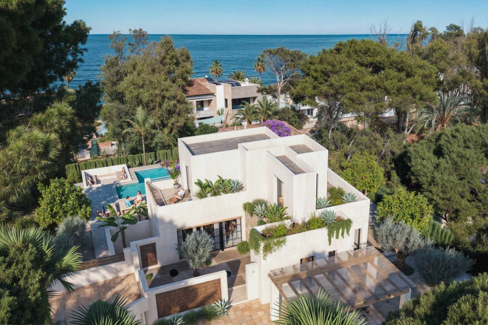 8273DEN Villenprojekt im ibizenkischen Stil mit Pool zu verkaufen, ganz in der Nähe des Strandes.  8273DEN Villenprojekt im ibizenkischen Stil mit Pool zu verkaufen, ganz in der Nähe des Strandes.